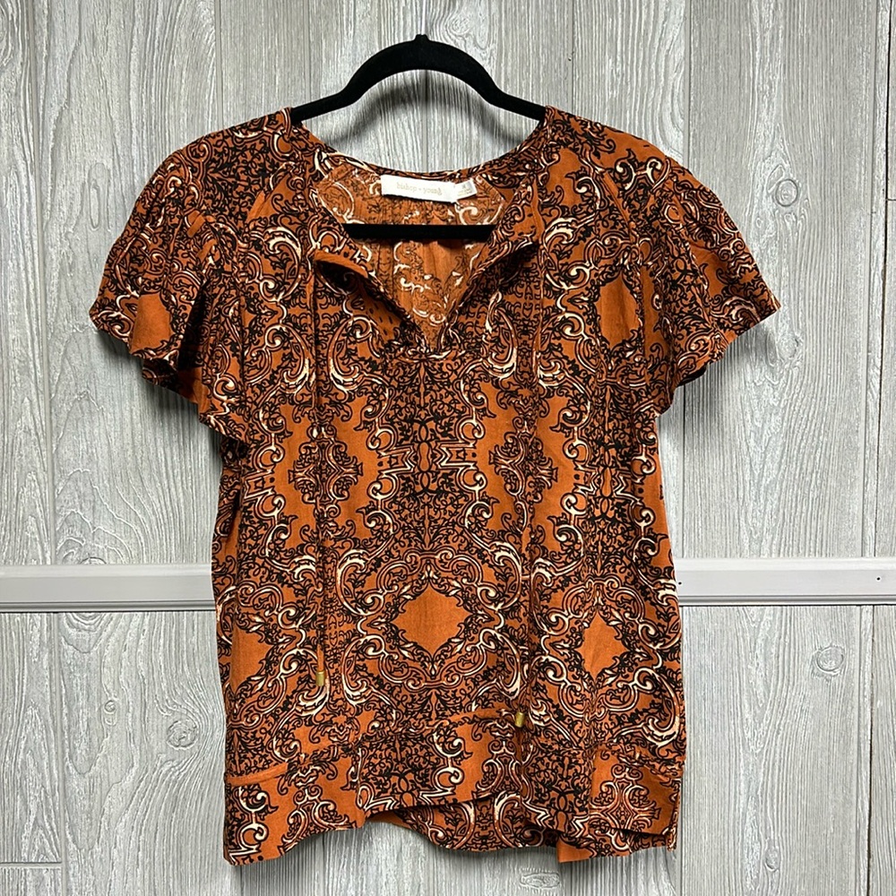 Bishop + Young Flutter Sleeve Top Size M NWT